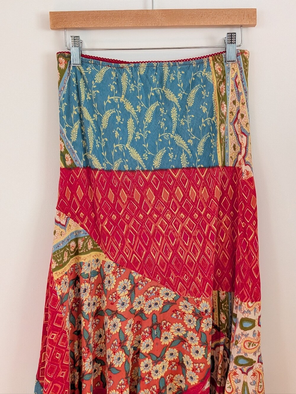 Lola P Multicolor Boho Patchwork Maxi Skirt - Picture 5 of 9